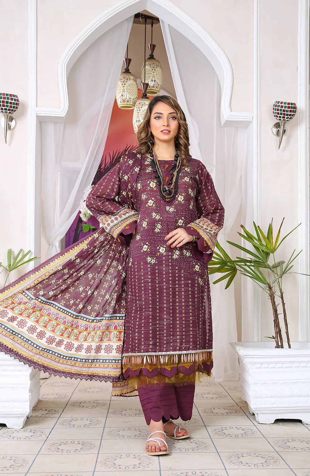 Digital Printed Slub Lawn PR-2571