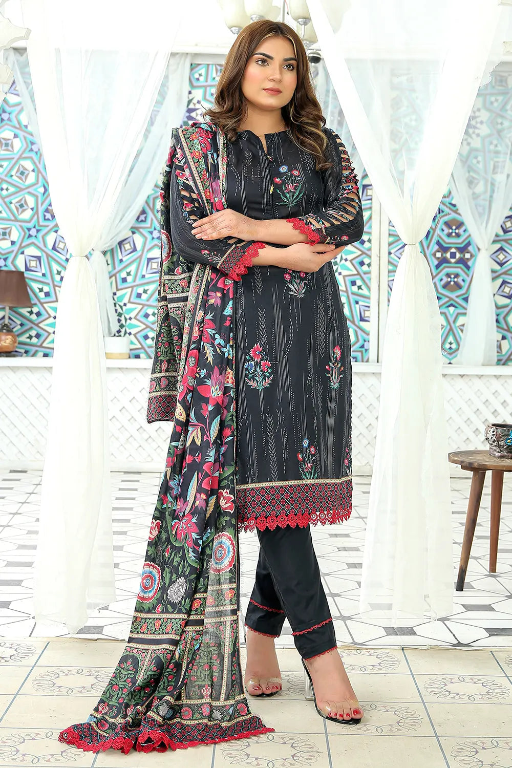NOIR Unstitched Digital Printed Lawn PR-2625