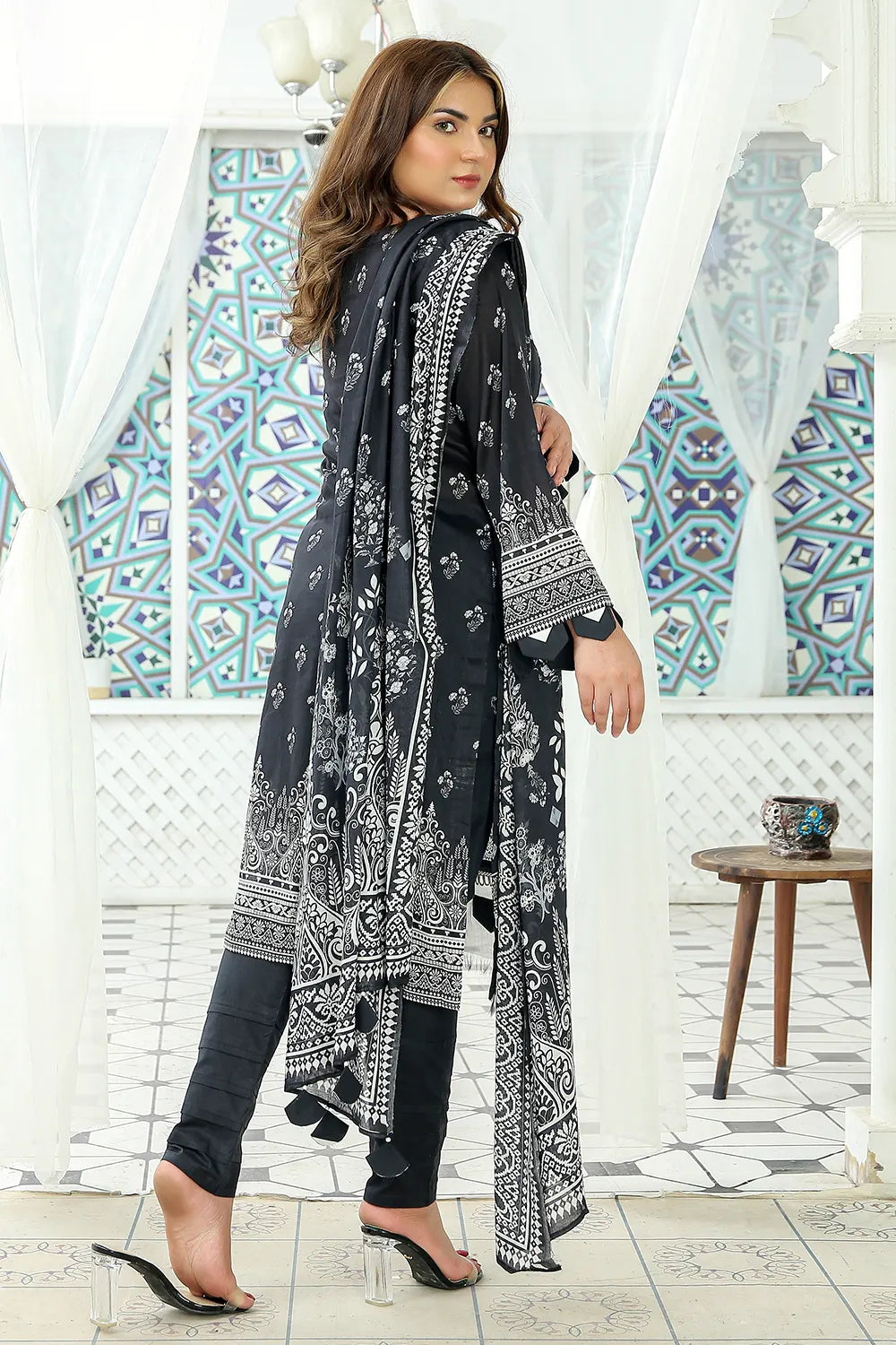 NOIR Unstitched Digital Printed Lawn PR-2628