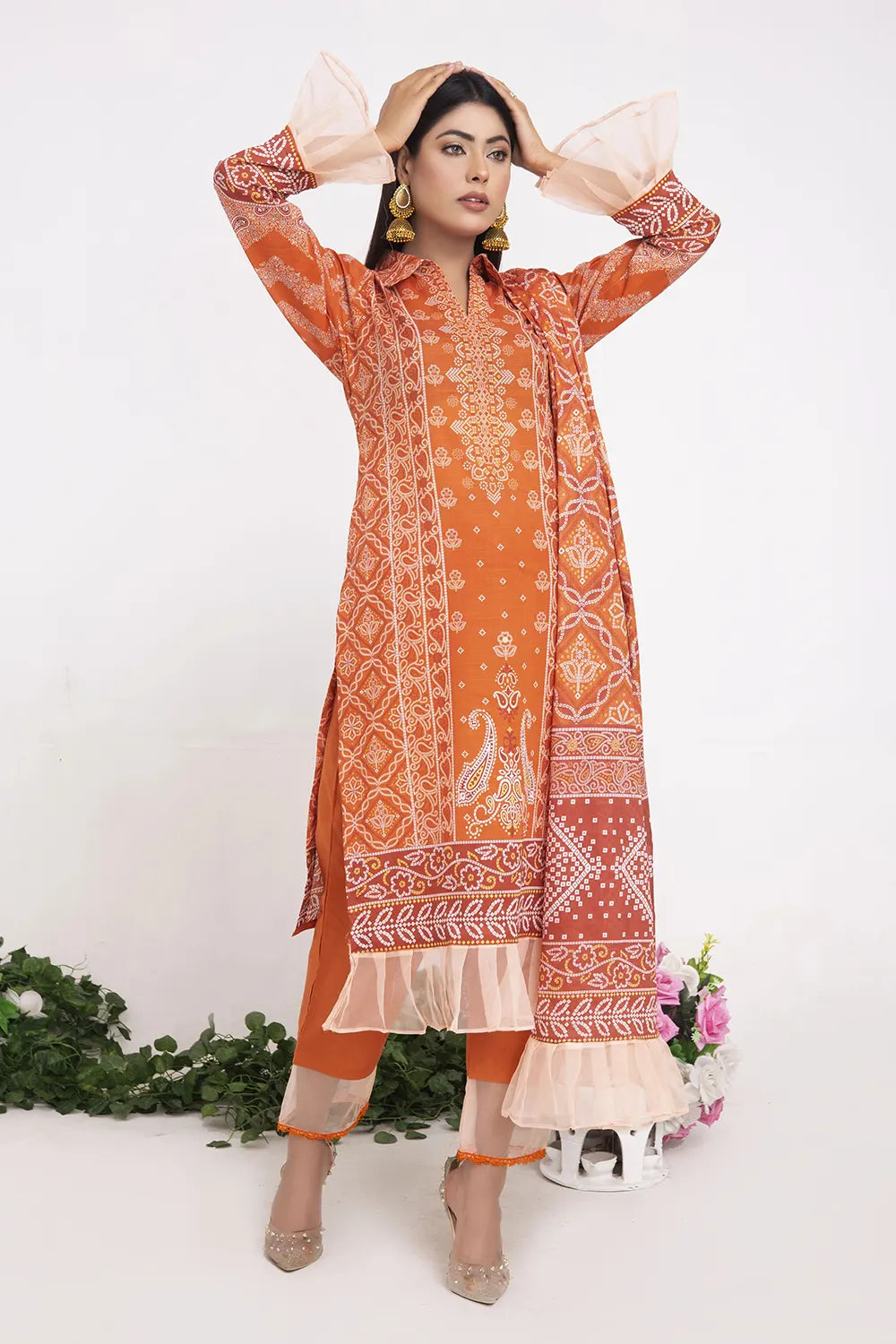 Chunri Digital Printed Slub Lawn PR-2694
