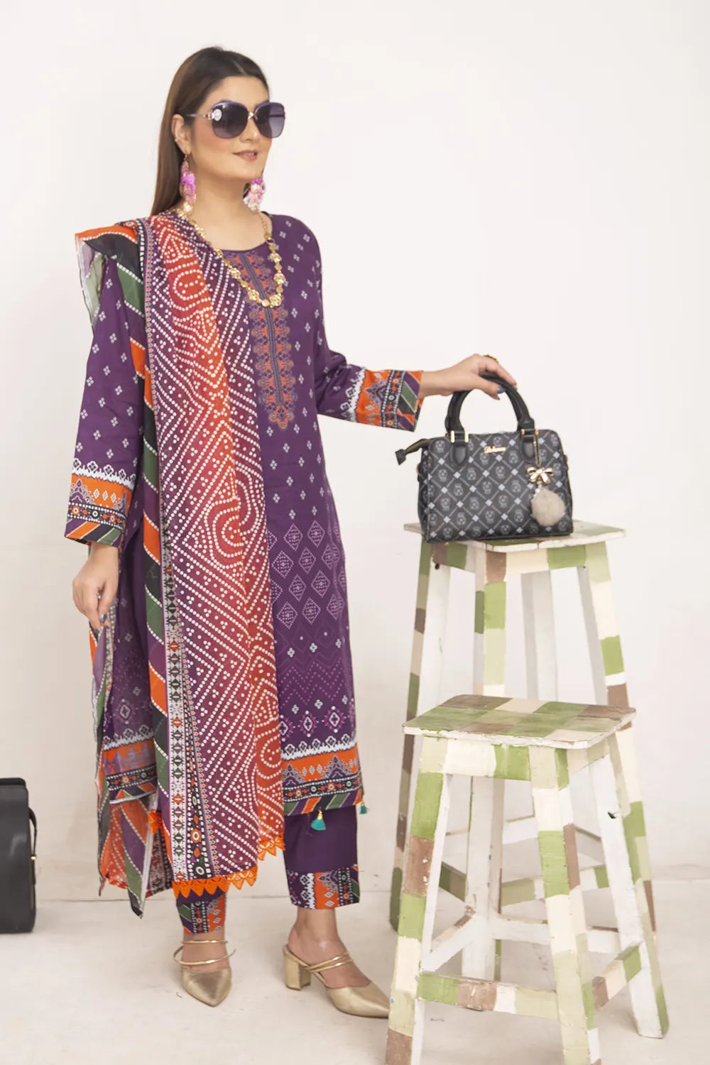 Chunri Digital Printed Slub Lawn PR-2695