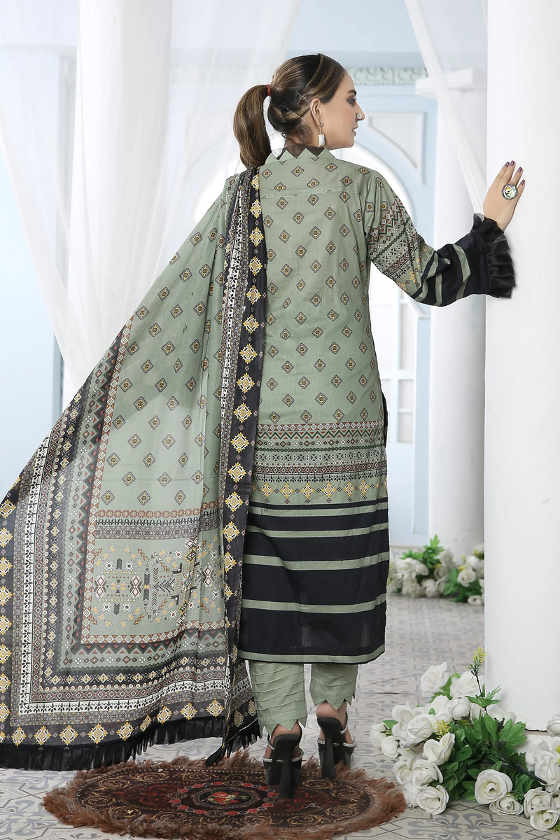 Arwa Artistry: Digital Printed Lawn 3pcs Ensemble PR-2580