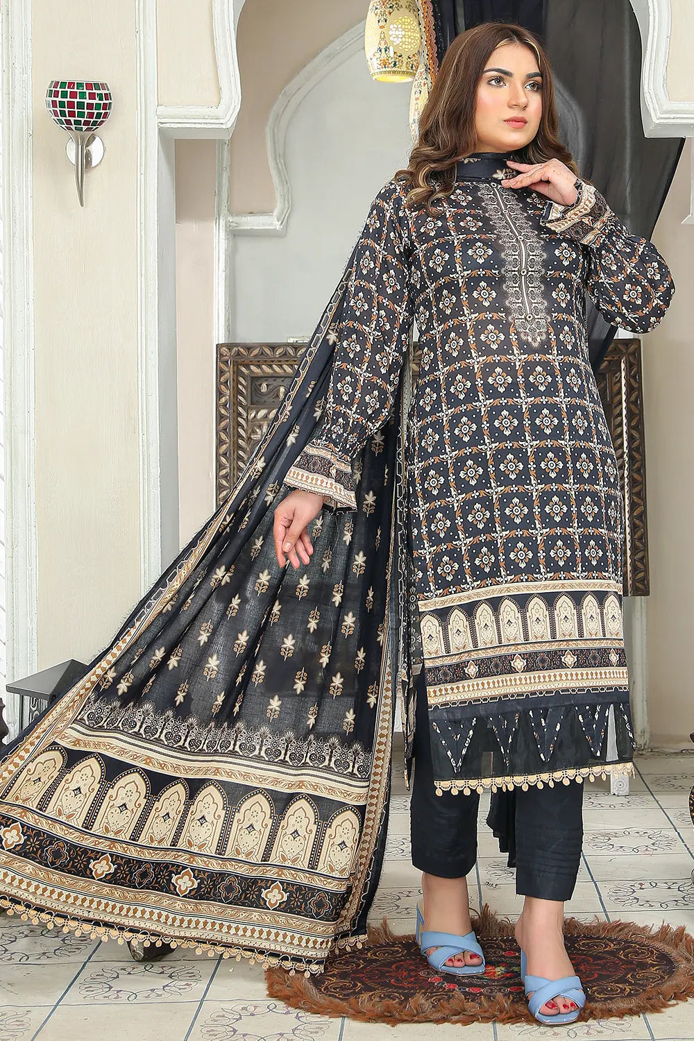 NOIR Unstitched Digital Printed Lawn PR-2631