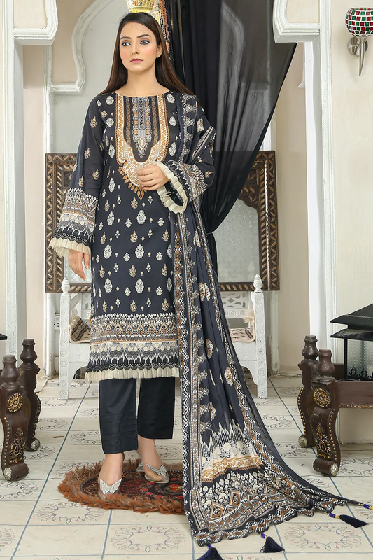 NOIR Unstitched Digital Printed Lawn PR-2633